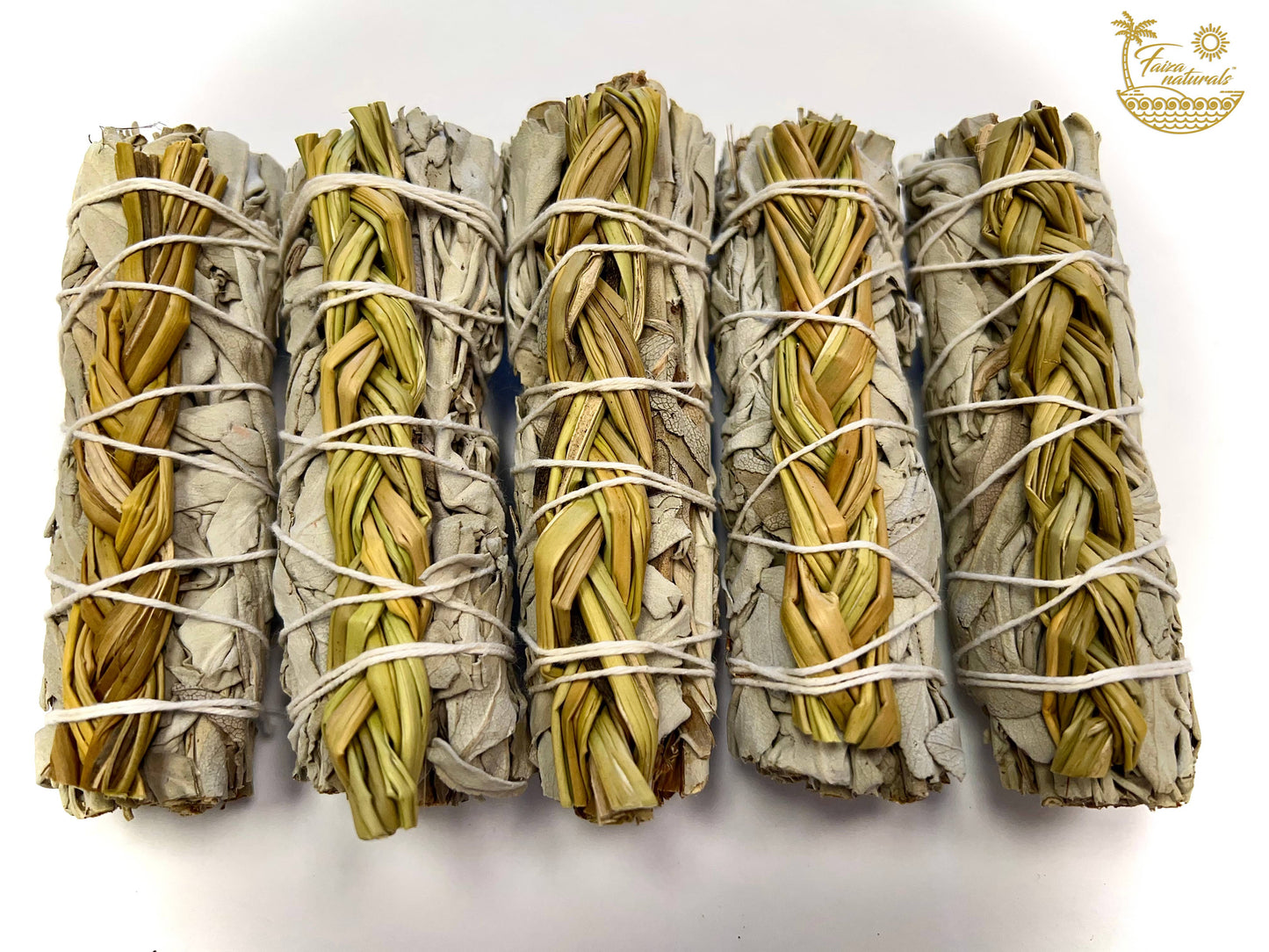 Braided Sweetgrass with White Sage Bundles