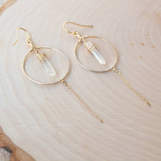 Lemurian Quartz Rain Earrings