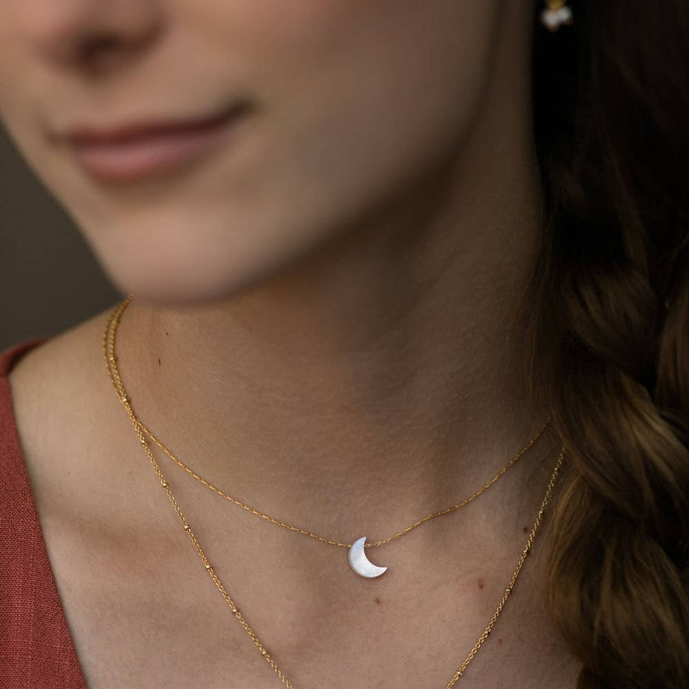 Mother of Pearl Moon Necklace