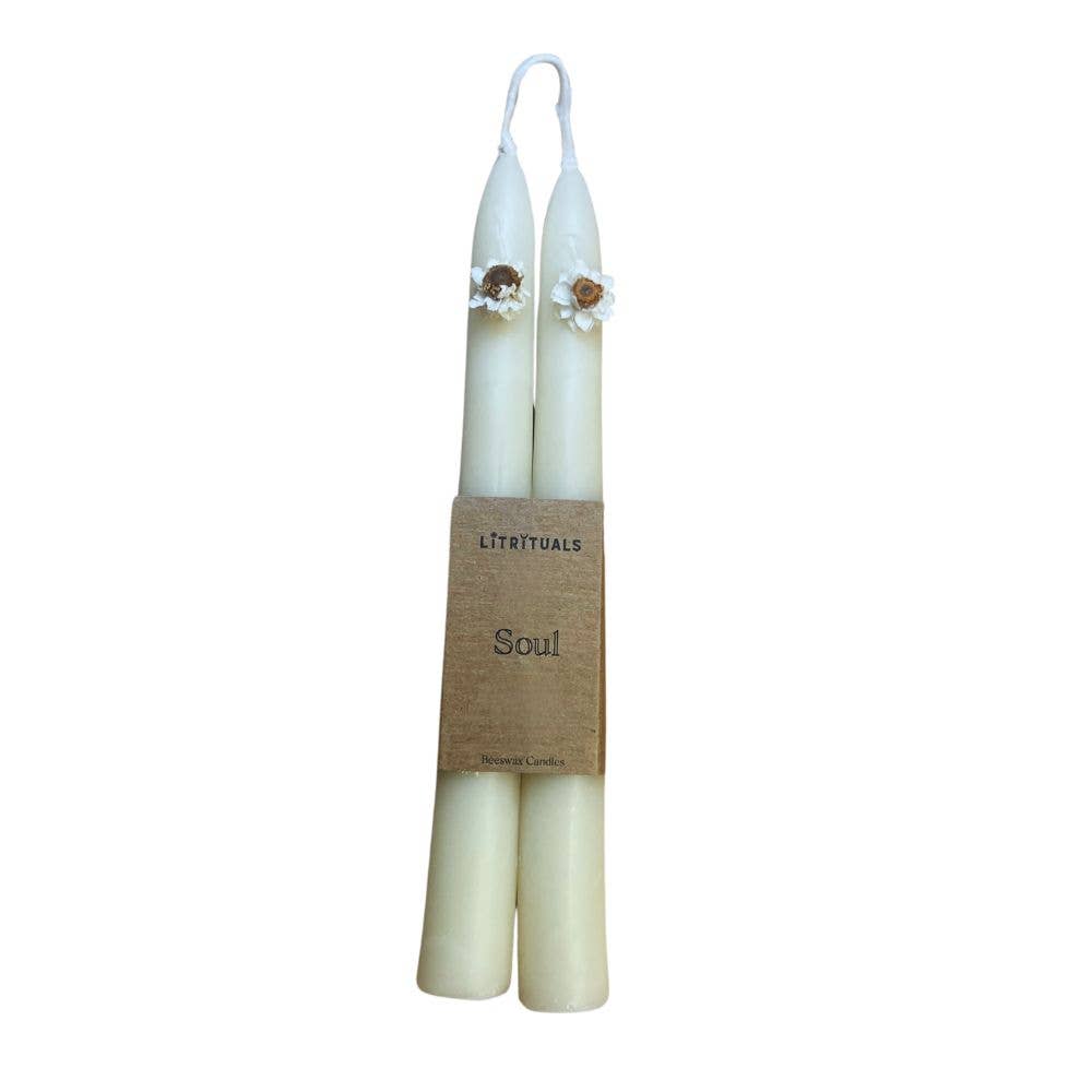 'Soul' Beeswax Taper Candles