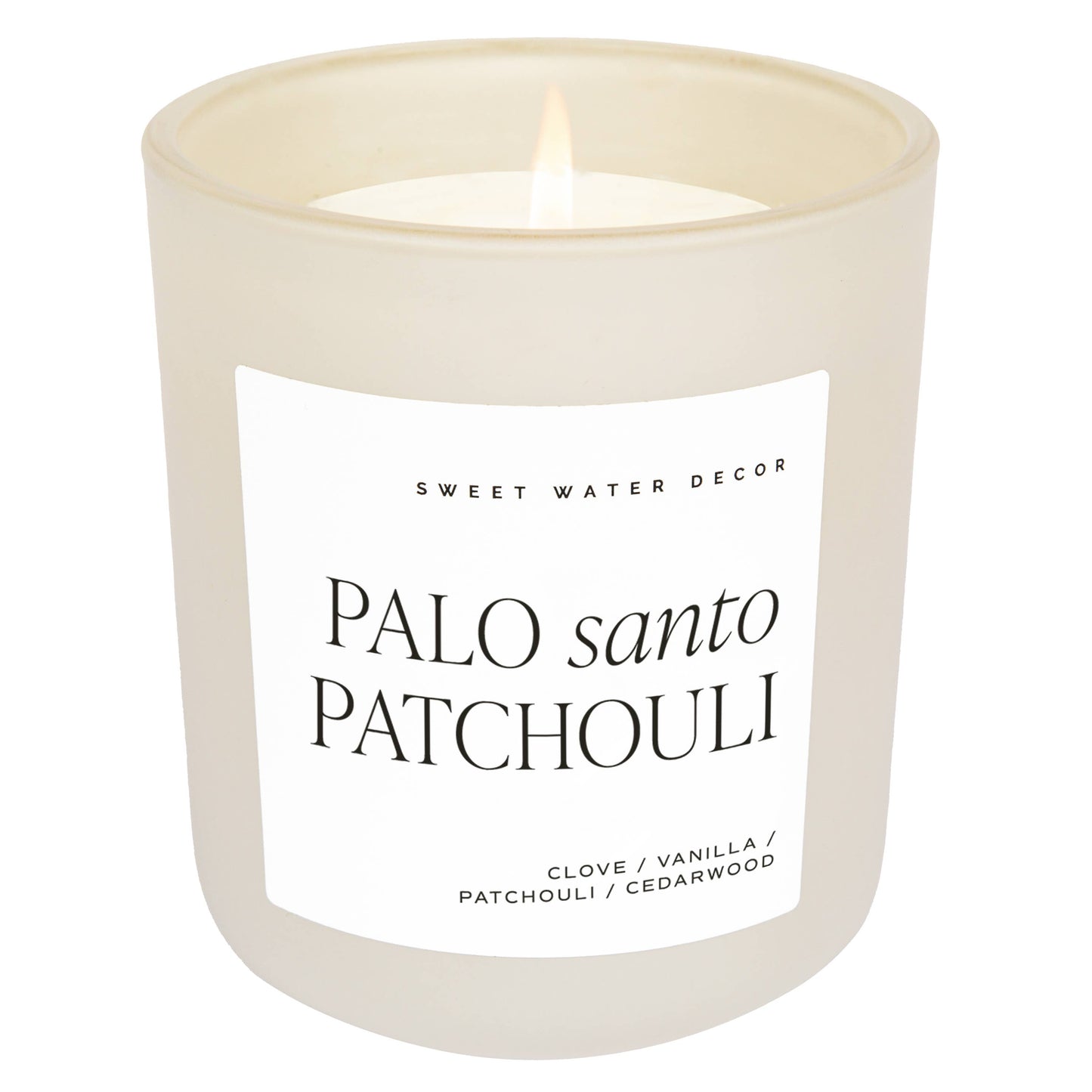 Palo Santo Patchouli 15 oz Soy Candle, Matte Jar- Home Decor