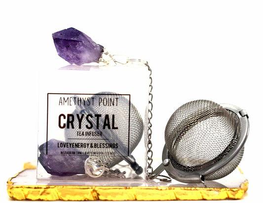 Amethyst Crystal Tea Infuser, Crystal Loose Leaf Tea Ball