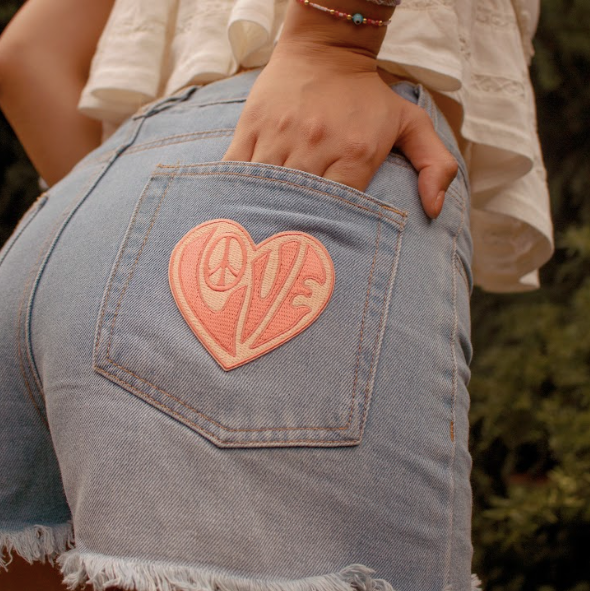 Love 70s Retro Heart Patch