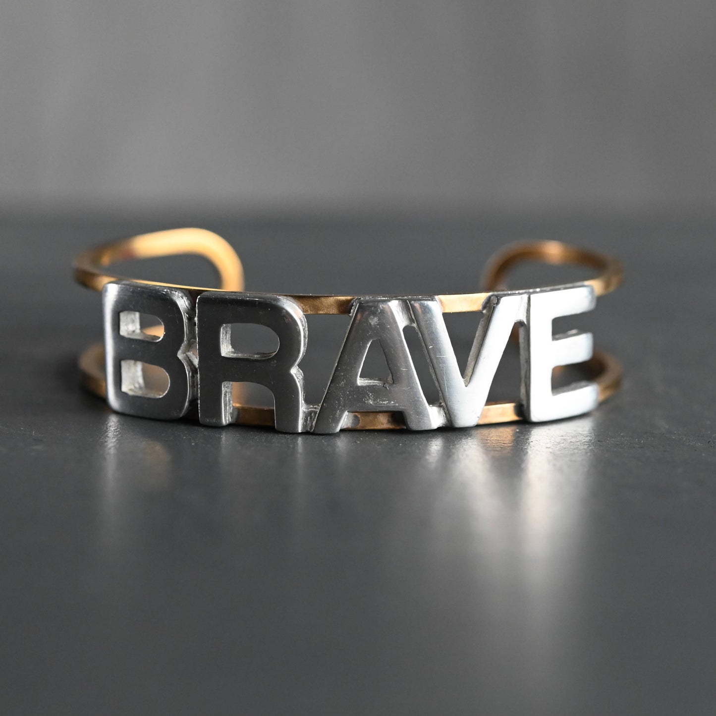 Mixed Metal Brass Cuff (Brave)