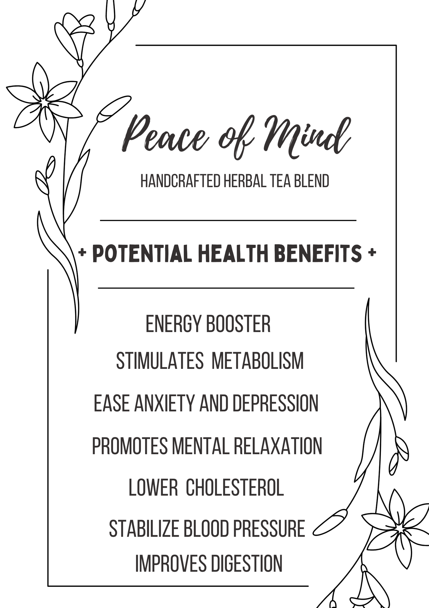 PEACE OF MIND Handcrafted Herbal Tea Blend