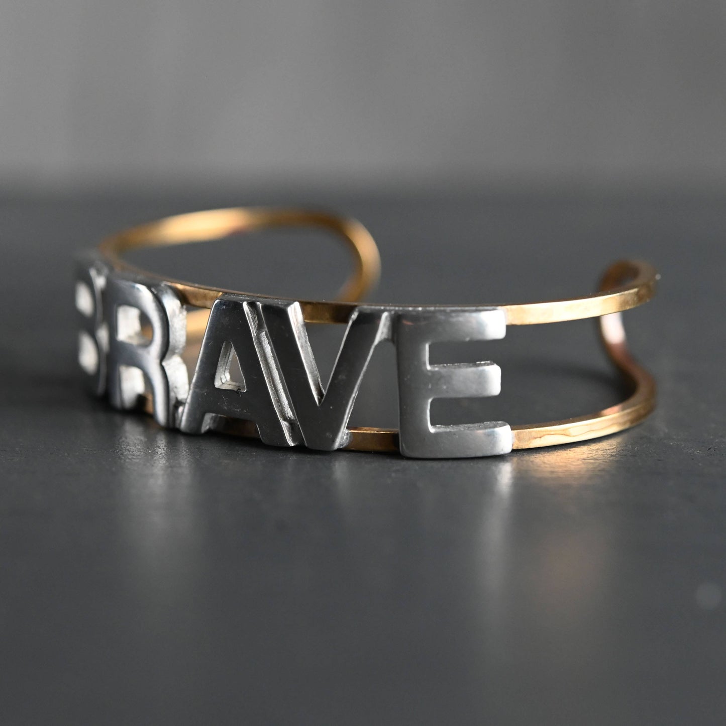 Mixed Metal Brass Cuff (Brave)